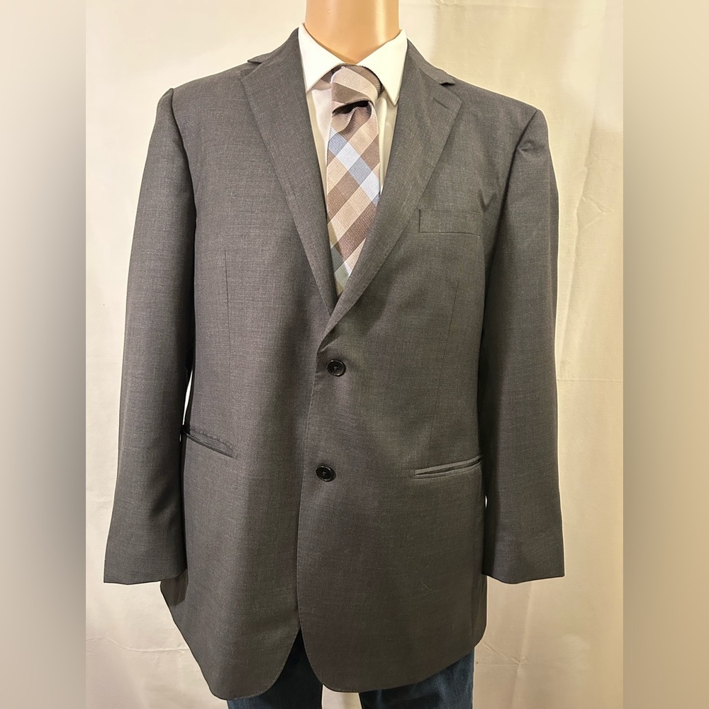 Paul Betenly Thomas Charcoal Gray Wool Double Vented 2 Button 2 Pc Suit Size 42R